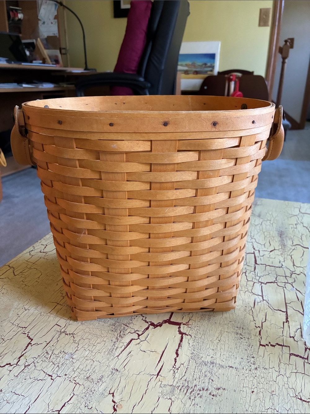 Longaberger Natural Tan Woven Basket Vintage retired - Picture 2 of 12